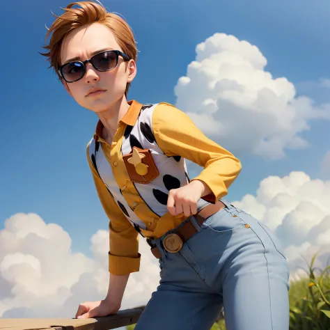 personagem woody do desenho toy story usando oculos da oakley