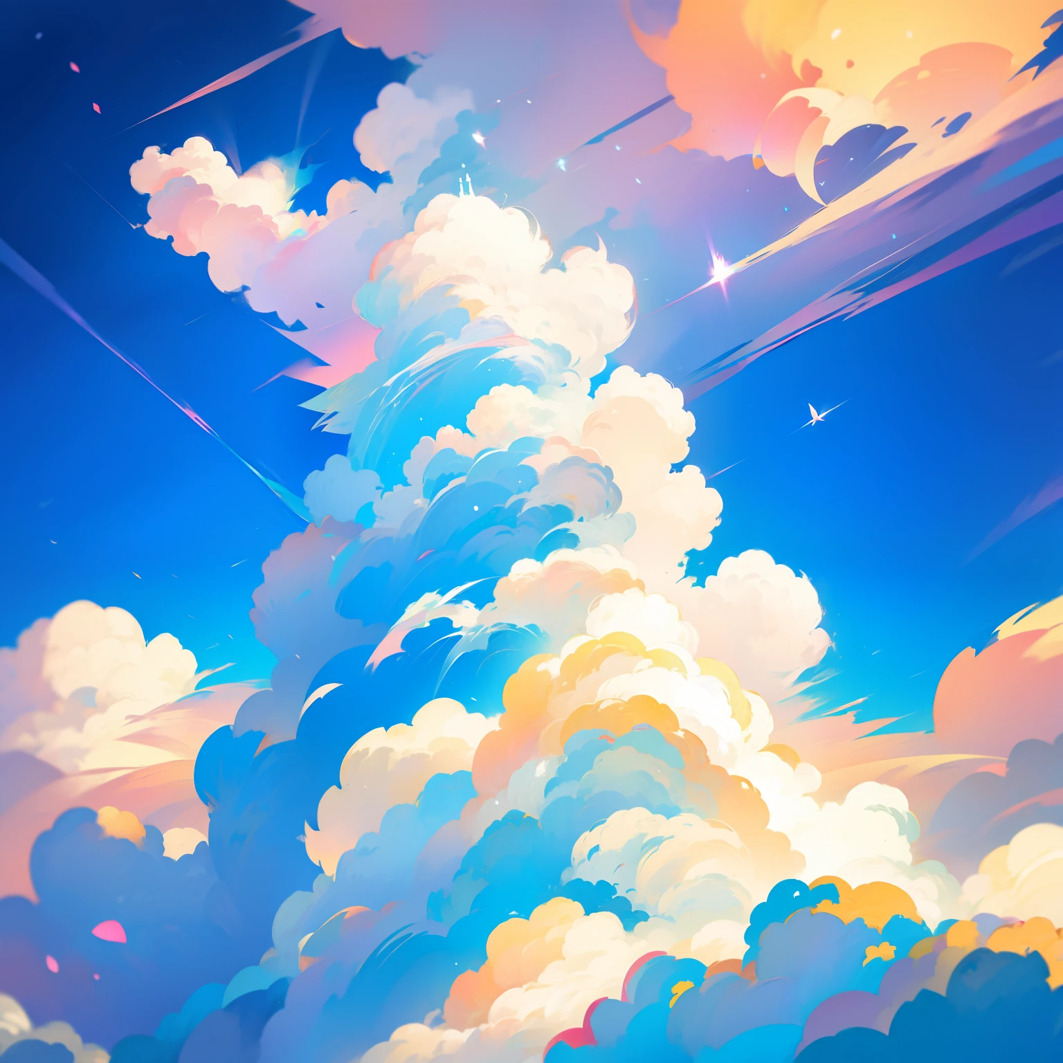 Colored clouds，Brilliant sky