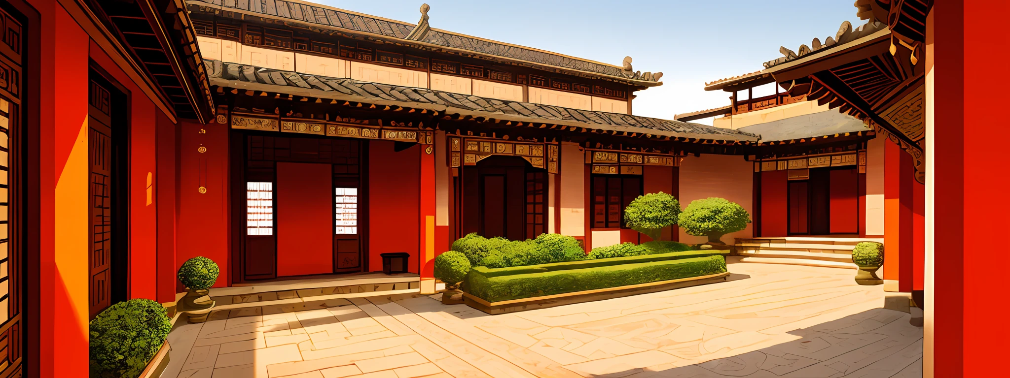 第一份工作, 更好的质量, 高质量, 非常详细, 一排中式庭院, 写实东方印度宫殿