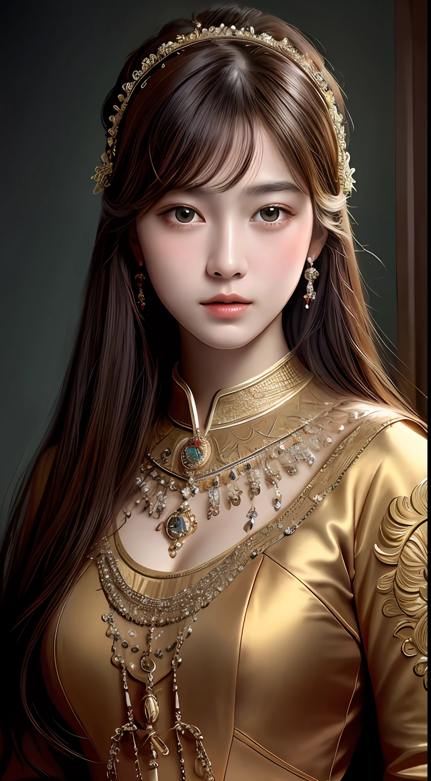 Best Quality, Masterpiece, Super High Resolution, (Realism: 1.4), Original Photo, (Real Skin Texture: 1.3), (Film Grain: 1.3), 1 Girl, Beautiful Eyes and Face Details, Masterpiece, Best Quality, Close-up, Upper Body, The zodiac art style