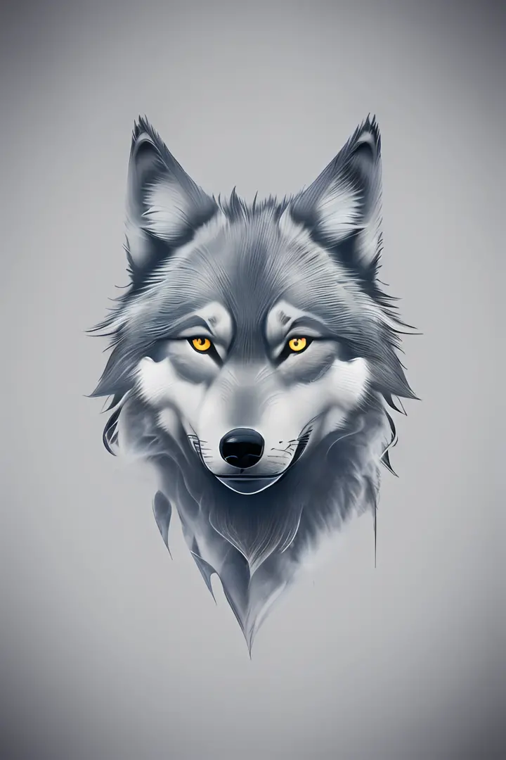 Creative logo design, wolf logo, wolf line art logo, color design, minimal and pure — wolf