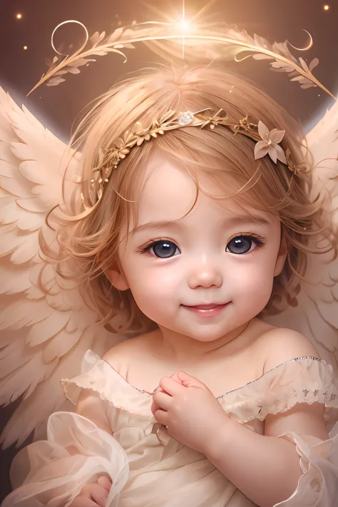 Blessings of Angels､Bright background、heart mark、tenderness､A smile、Gentle､Baby Angel