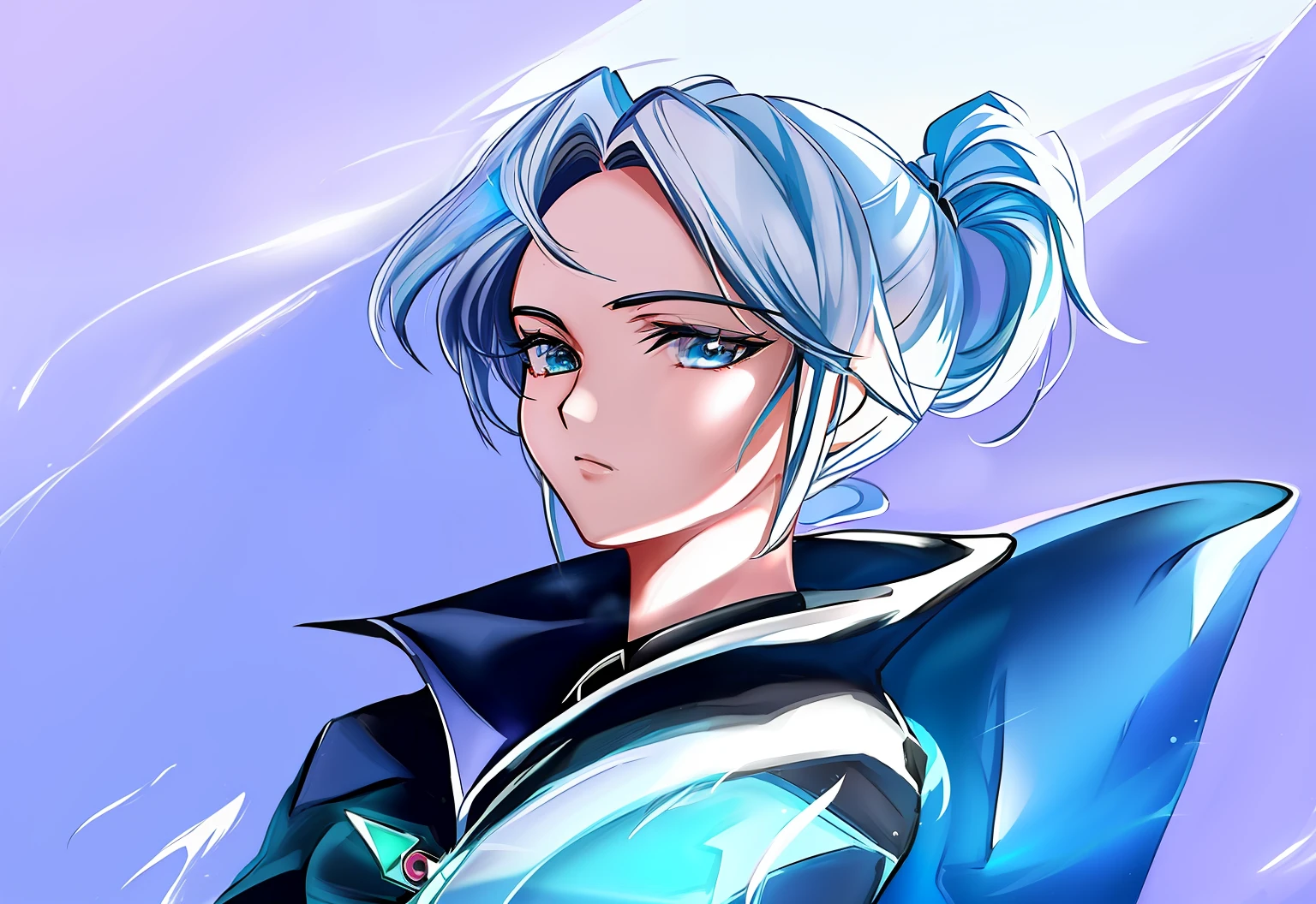 Garota anime com cabelos brancos e olhos azuis segurando um controle Nintendo Wii, retrato cavaleiros da garota do zodíaco, feito com anime painter studio, retrato de uma heroína de anime feminina, personagem estilo anime, eco o overwatch, arte anime de alta qualidade, Haruno Sakura, cel - estilo de arte sombreado, Aqua, Konosuba, Ashé, arte limpa, estilo de arte de anime