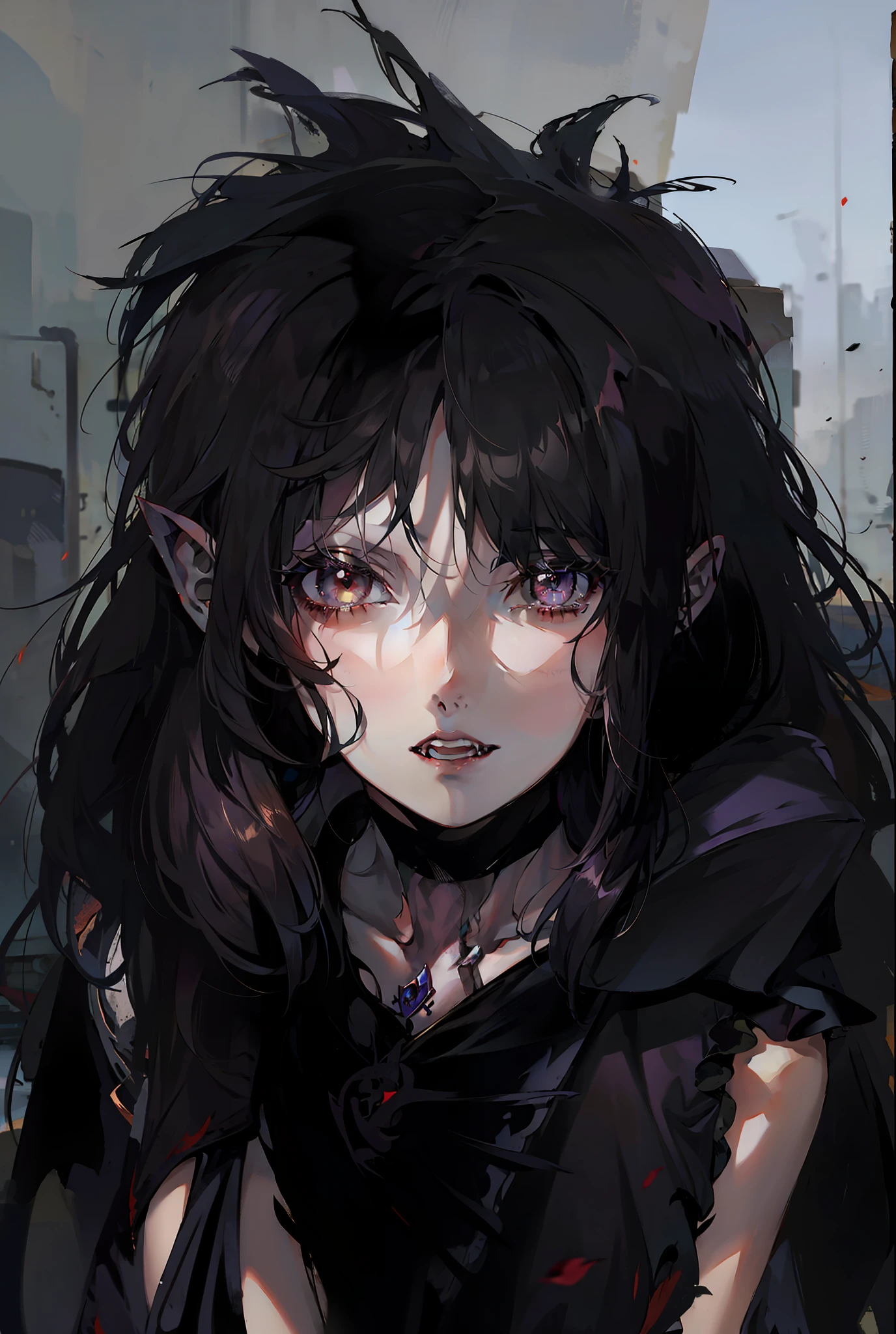 fille,oreilles pointues, les yeux rouges,vêtu d&#39;une armure, vampires,4k