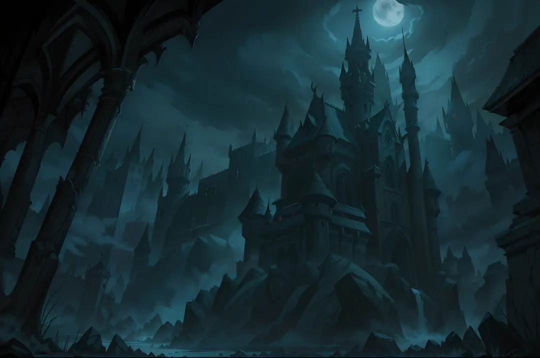 "A hauntingly atmospheric depiction of a dark and mysterious castle, evoking the presence of Count Dracula himself."