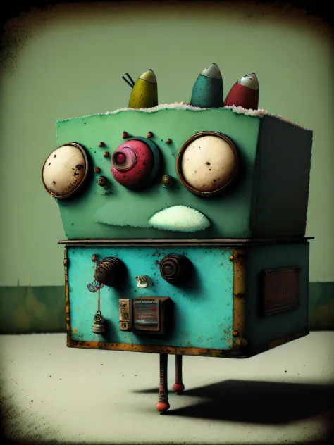 Weird ice cream machine, colorido, punk, feliz, optimista, Don Hertzfeldt, El Bosco, Gabriel Pacheco