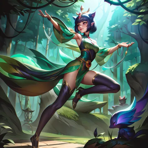 The base splash art of "Sealing Impaler Baembi" captures the essence of the playful and spirited Forest Sprite. Baembi stands wi...