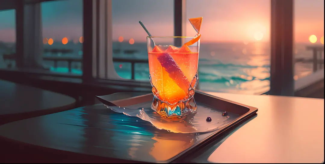 cocktailworld, with waves, no humans, scenery, street, window, depth of field, ((blurred background)), masterpiece, best quality...