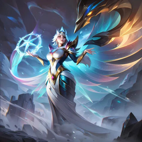 The base splash art of "Lady Emprekyara, the Weather Warden" captures the essence of this mystical and powerful champion. Standi...