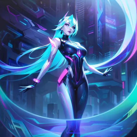 In the futuristic "Cybernetic" skinline, Lux, the Lady of Luminosity from League of Legends, undergoes a stunning technological ...