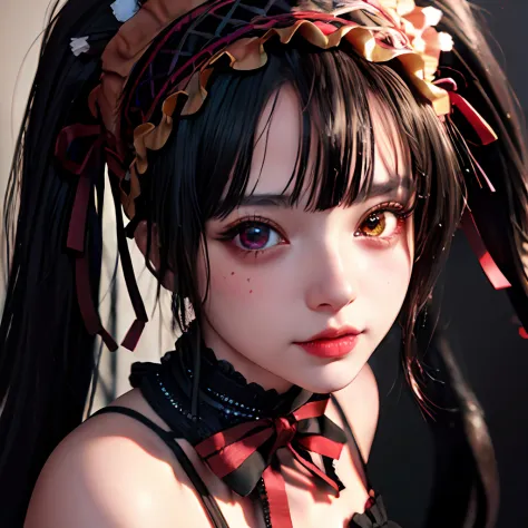 ultra realistic 8k cg, picture-perfect face, flawless, clean, masterpiece, professional artwork, 1girl, tokisaki kurumi, heteroc...