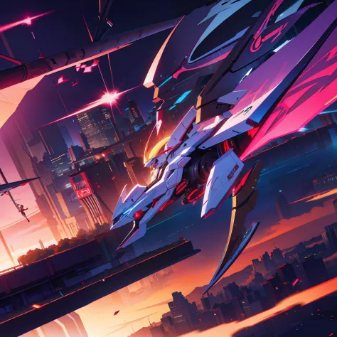 a girl riding on the gliding dragonoid, hi-speed,composition in motion ,sf,cyberpunk, anime, best quality