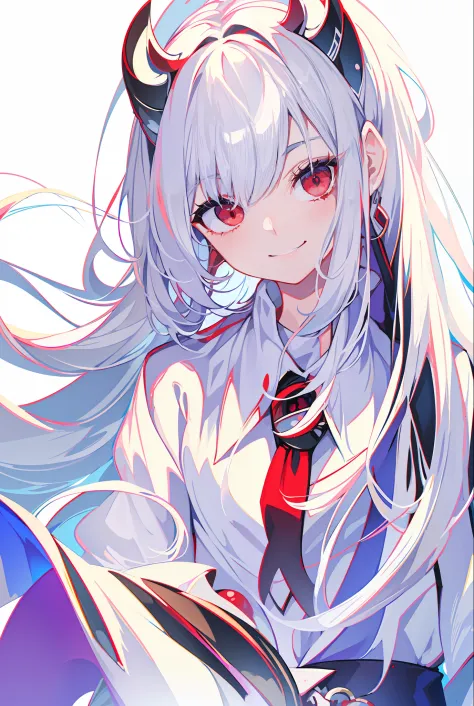 (The white-haired and red-eyed girl smiled madly, masterpice, The picture quality is beautiful)
