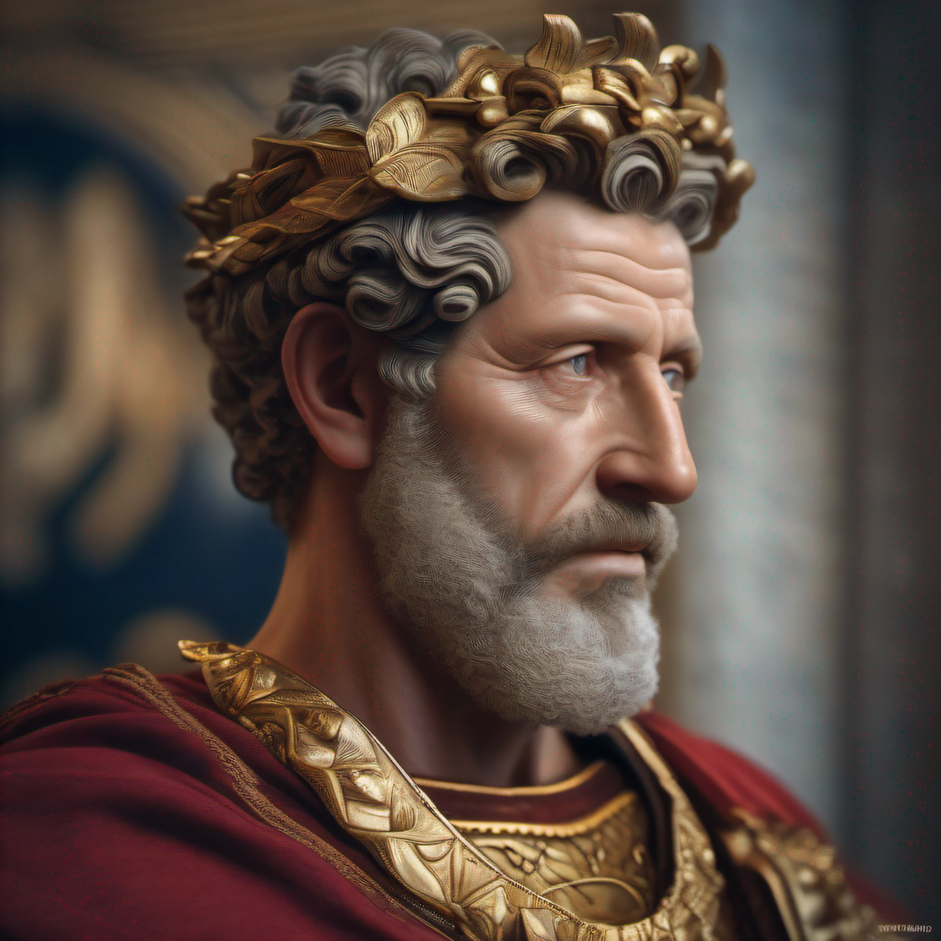 A photo-realistic 8K Marcus Aurelius Antoninus, the Roman emperor, and ...