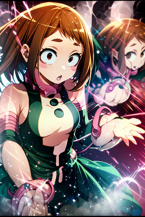 ochako with pink dress