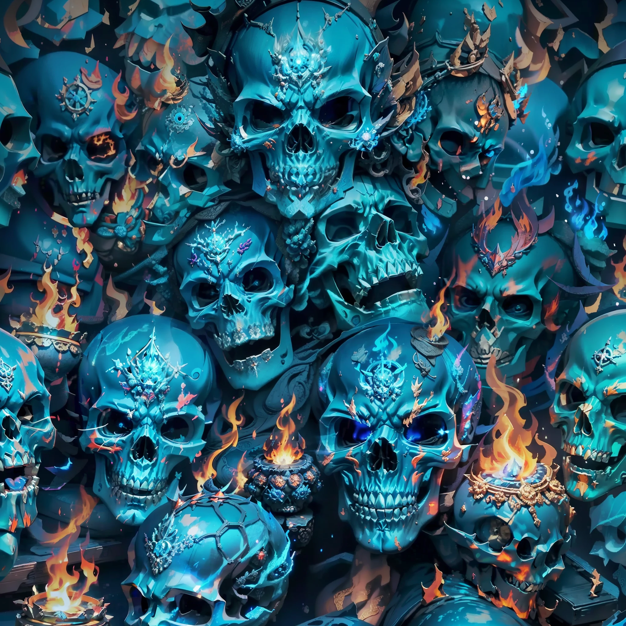 Primer plano del cráneo con llama azul sobre fondo negro, cráneo ardiente, calavera ardiente contemplando la vida, calavera de fantasia, Blue Flame, Segador Ardiente, Respira las llamas azules, Fuego azul mágico, fuego azul, En la llama azul, calavera de muerte, fuego azul!, Llamas azules rodean, Emergiendo del fuego azul, calavera sagrada, calaveras transformándose, Blue Flame, bola de fuego azul