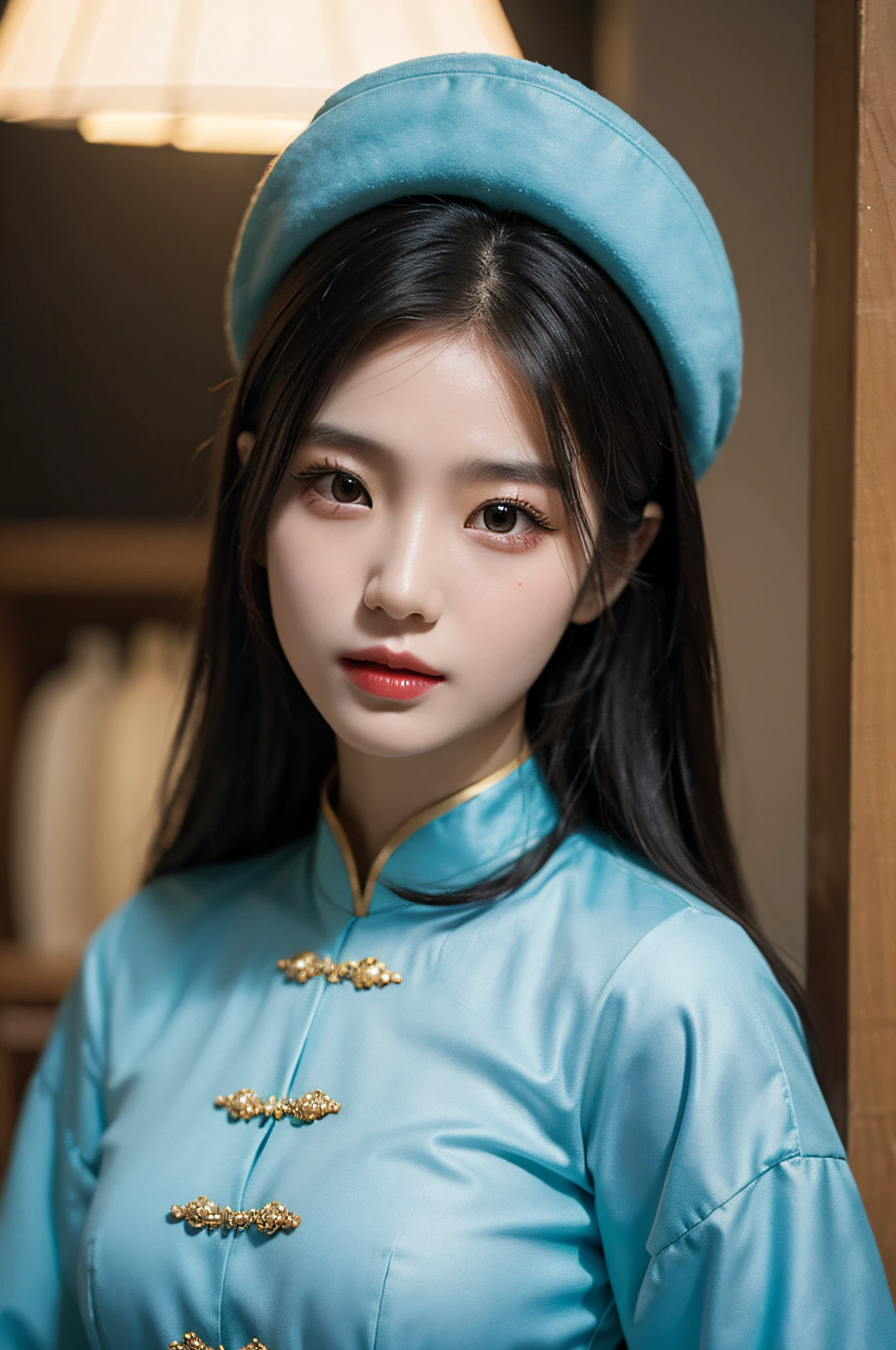 （Hyperrealistic,）4K,35mm，hyper-high detail, Professional lighting, Best quality, 超高分辨率, Visually stunning, (1girll:1.1), （Uyghur clothing ）,realskin,（Perfect body 1.3）（Ultra-delicate face）