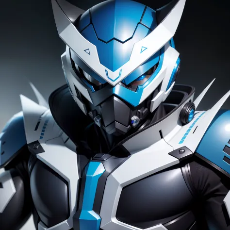 Kamen Rider, shape variations from Wolf, Blue with white, mask covering face and eyes