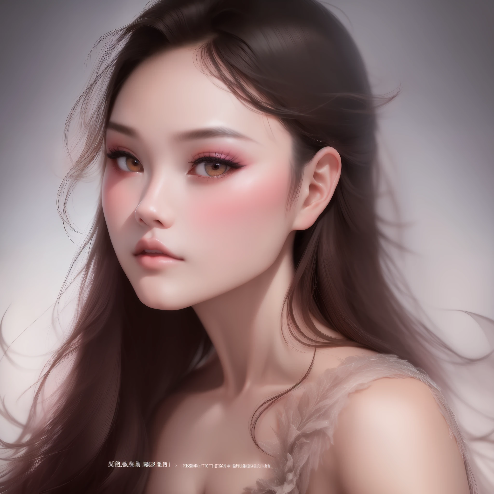 Girl makeup，Bright background，（tmasterpiece，top-quality，best qualityer，Artistically，Beauty and aesthetics：1.2）Ultra-clear skin texture，The skin texture is noticeable，Clear hair texture，Top lighting effects，Drama Lighting