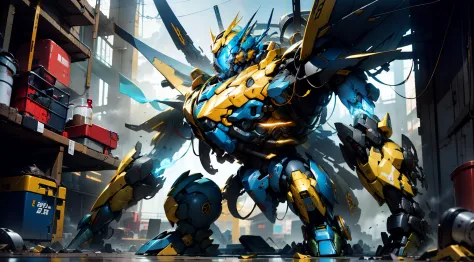 mecha shrinks，yellow-blue body