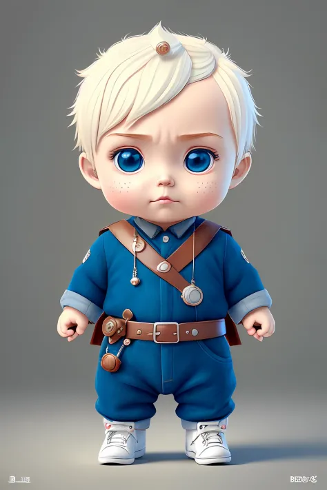 (CBZBB:1.25), Portrait of cutest baby illustration by Mikasa baggins, art-station, .cgi_animation, Happy Chibi in the Square