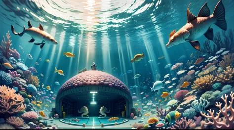 Imagine an underwater seahorse sport, with underwater bleachers filled with fish, jellyfish and octopus.