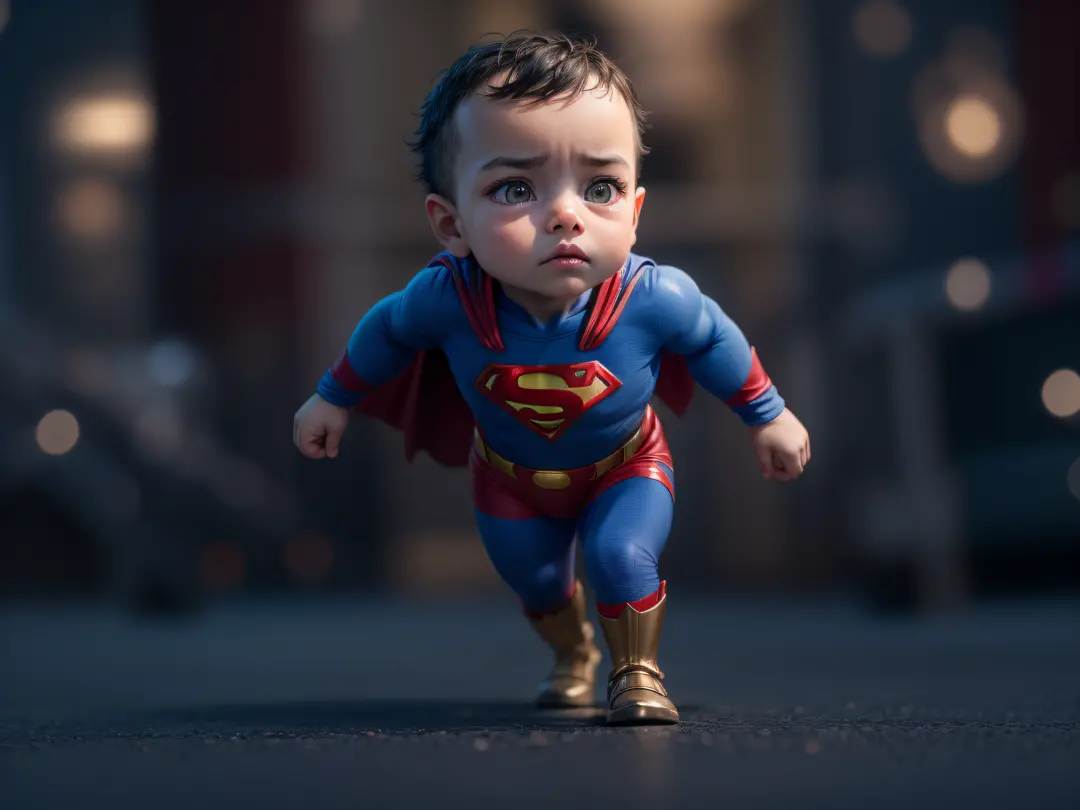 Baby superman, pixar style 3d animation, high resolution, detailed on  Craiyon