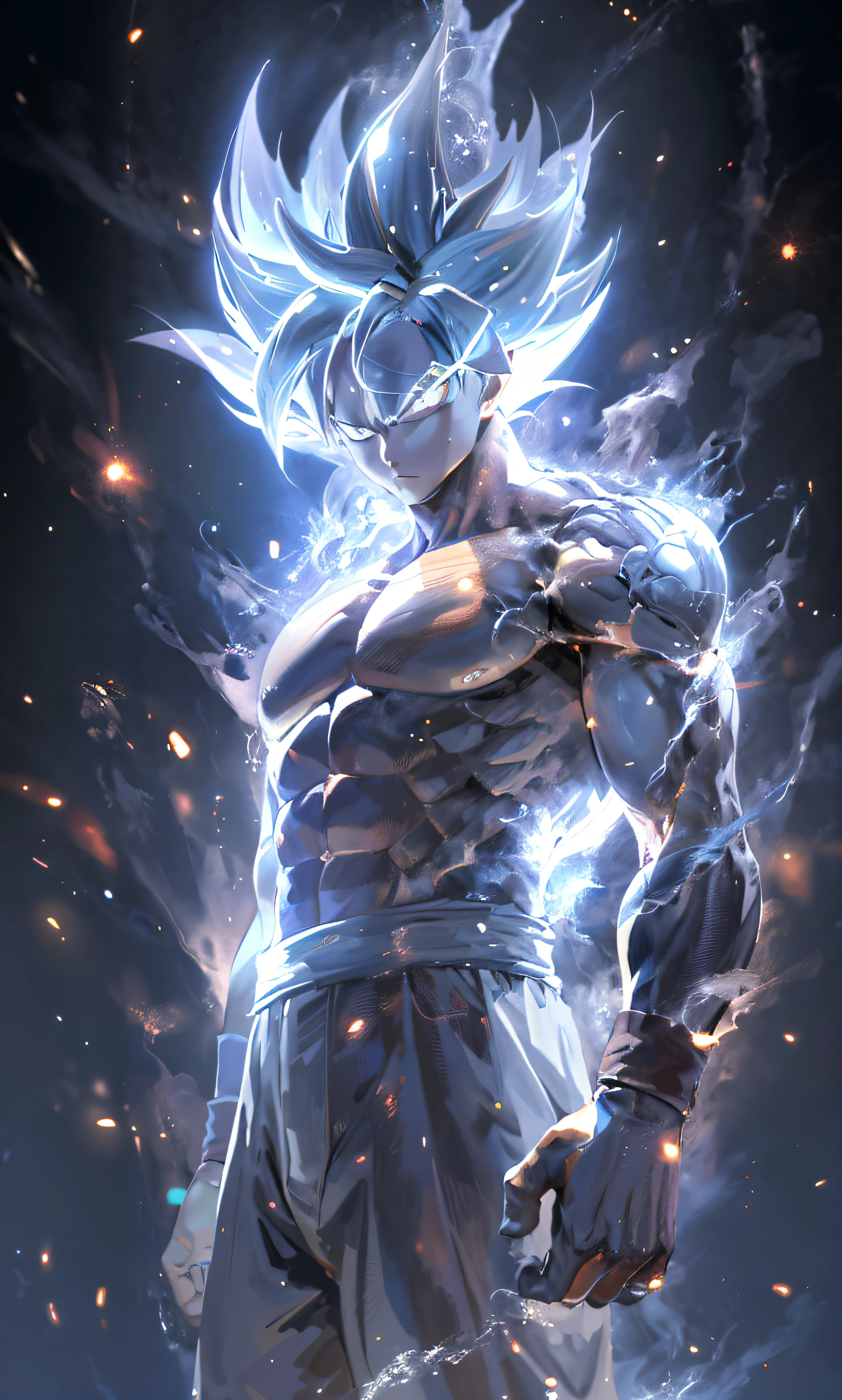 a close up of a person with a very large body and a very big body, ultra instinct, an epic anime of a energy man, 4 k manga wallpaper, super saiyan blue, anime wallaper, 4k anime wallpaper, anime wallpaper 4k, anime wallpaper 4 k, character dragonball, highly detailed portrait of goku, human goku, super saiyan goku