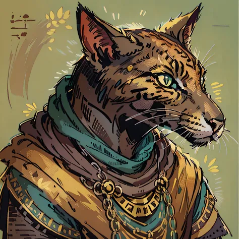 tabaxi rpg race, anubis Egyptian inspiration, cat face humanoid, villager, commom clothes, , character, medieval fantasy, close ...