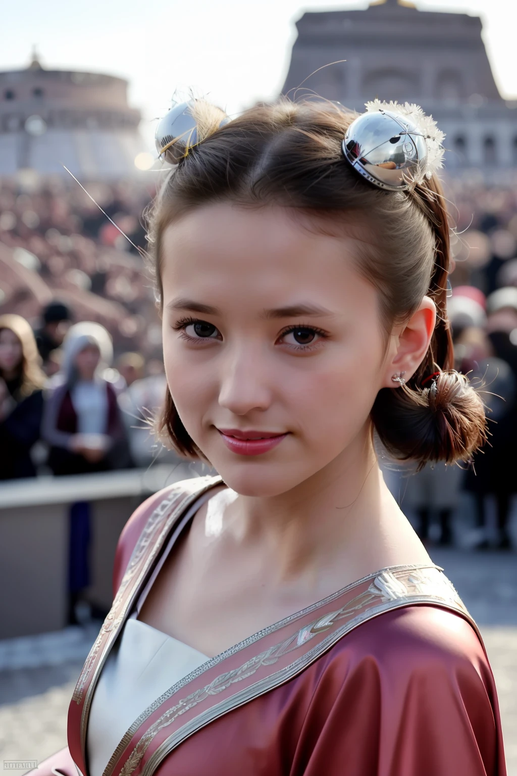 best quality, ultra high res, detailed face, realistic face,RAW photo,2girls,duo,navel,(on the Castel Sant'Angelo of Rome,crowd,winter,Snow),(cheerful, energetic, happy:1.4), hair small clip with ladybug, 
(hdr:1.4), dramatic, complex background, cinematic, filmic, (rutkowski, artstation:0.8),
insane details, intricate details, hyperdetailed, low contrast, soft cinematic light, exposure blend, hdr ,