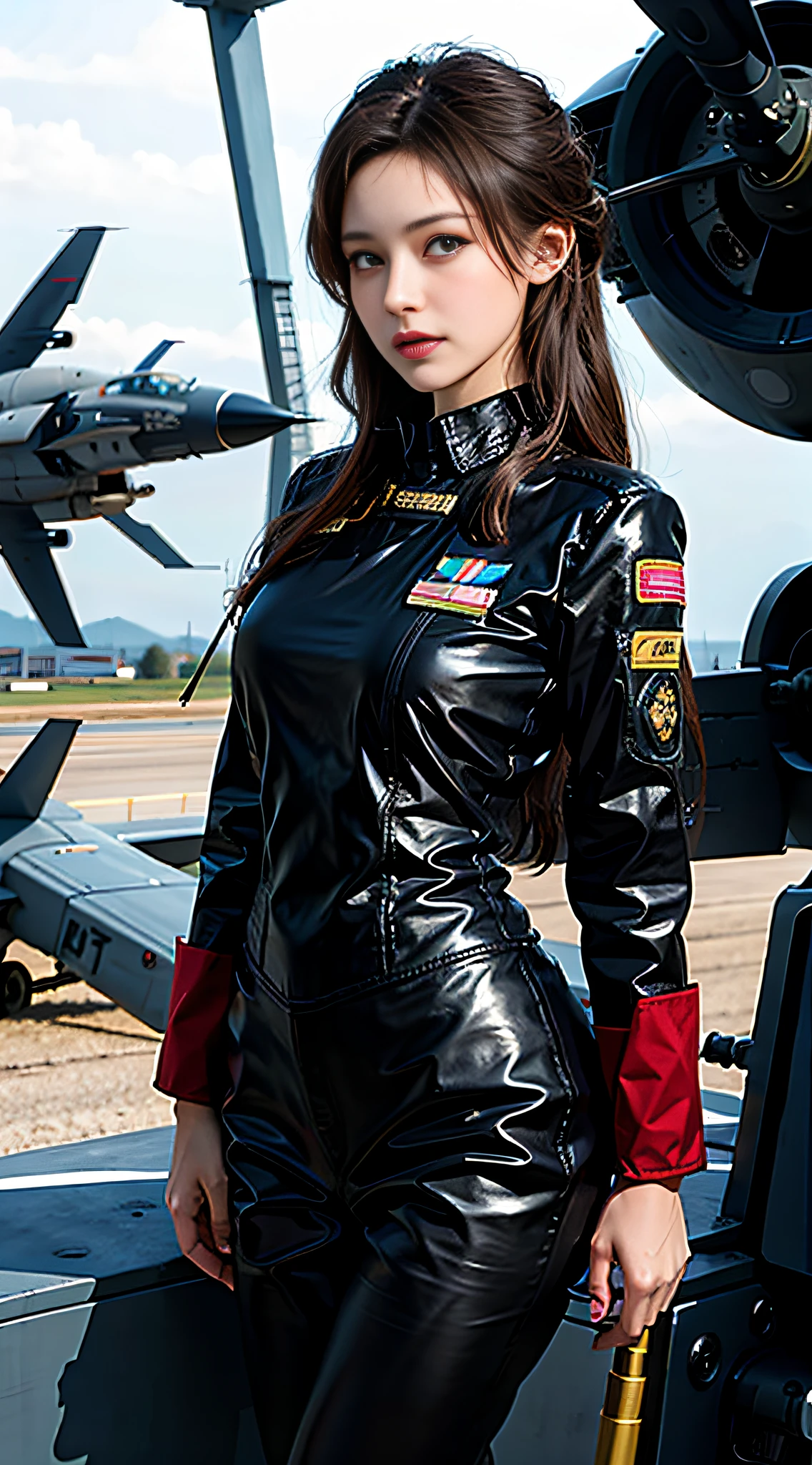 Arad woman standing in front of airplane in military uniform, inspired ...