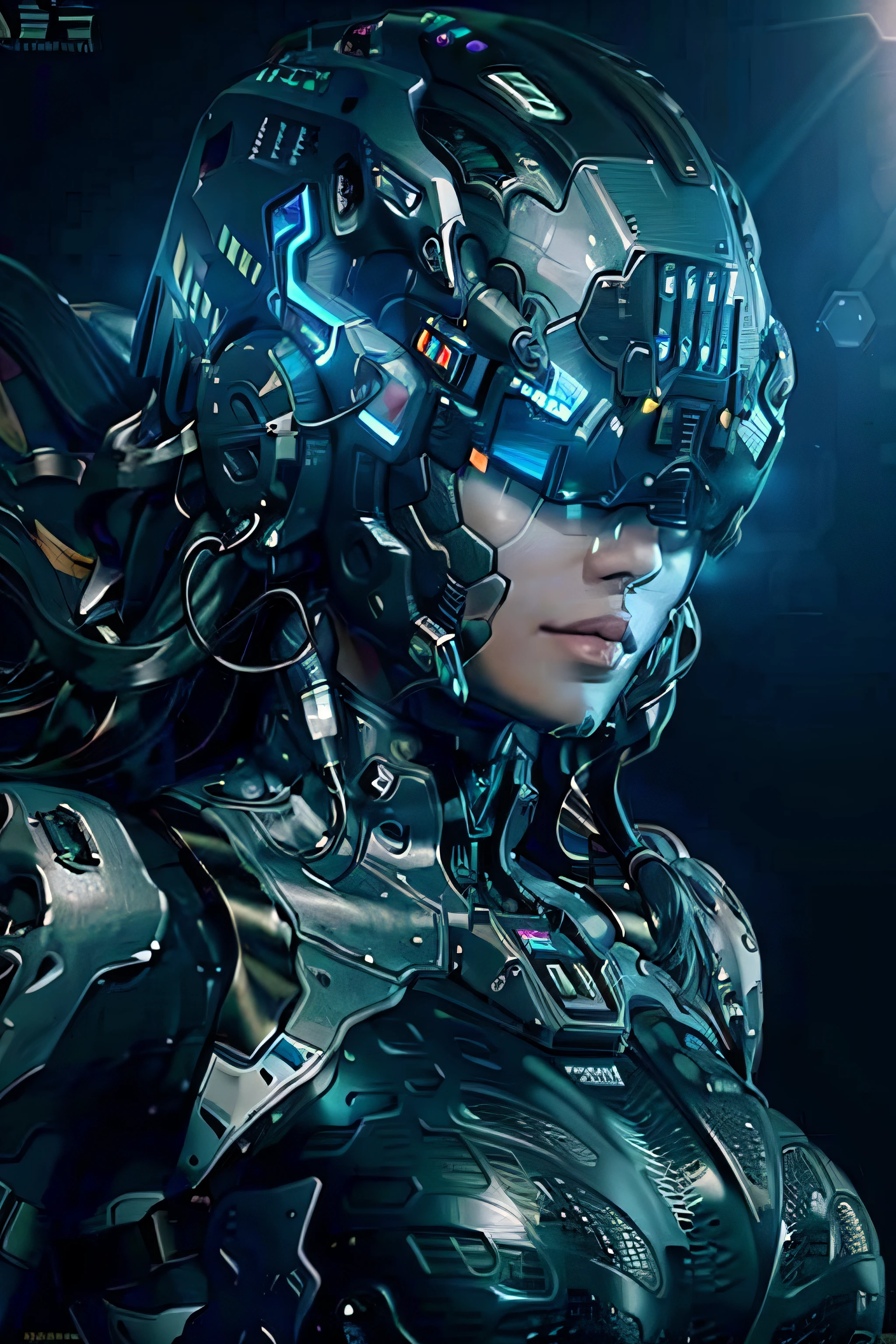 ((melhor qualidade)), ((obra de arte)), (Altamente detalhado:1.3), 3D,RFKTR_tecnotrex, linda mulher cyberpunk com cabelo volumoso,(usando um head-mounted display robusto e de alta tecnologia:1.2),hackear um terminal de computador,servidores de computador, Telas LCD, cabos de fibra óptica, logotipos corporativos,HDR (dinâmica de alto alcance),Rastreamento de raio,NVIDIA RTX,Super-resolução,Irreal 5,dispersão subterrânea,Texturização PBR,Pós-processamento,Filtragem anisotrópica,Profundidade de campo,Máxima clareza e nitidez,Texturas multicamadas,Mapas Albedo e Especulares,Sombreamento de superfície,Simulação precisa da interação luz-material,Proporções perfeitas,renderização de octanagem,iluminação em dois tons,ISO baixo,Balanço de branco,regra dos terços,Grande abertura,8K CRU,Subpixel eficiente,convolução subpixel,Partículas Luminescentes,dispersão de luz,Efeito Tyndall