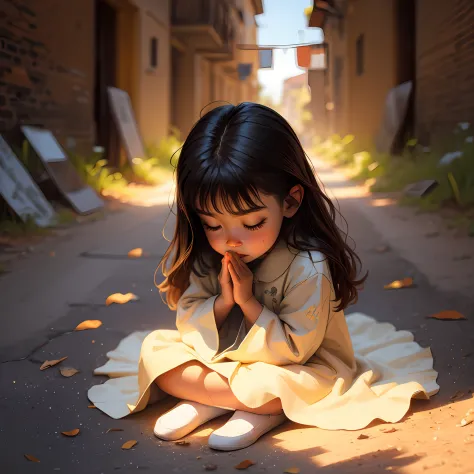 Beautiful child praying