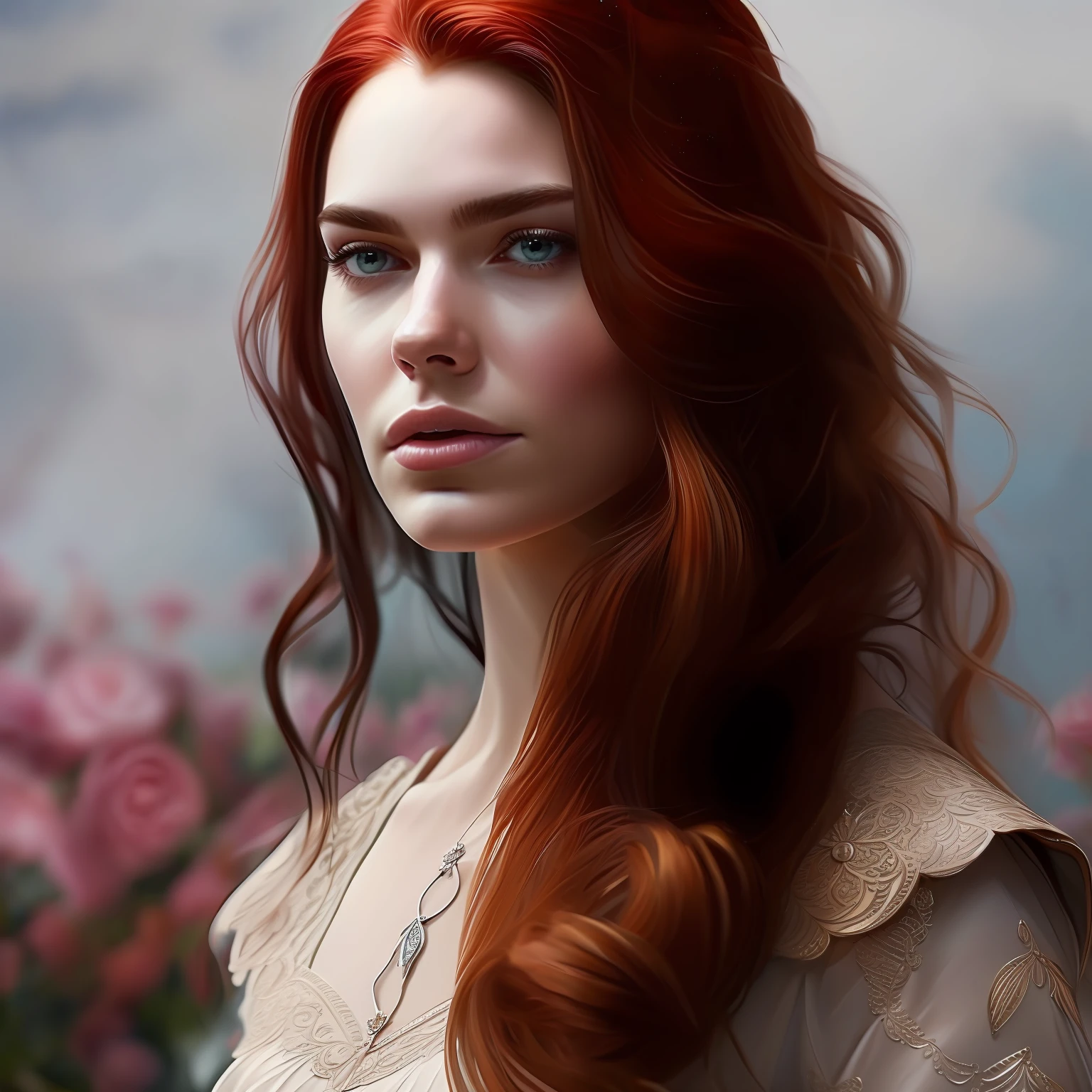 走进 Sarah J 的迷人世界. Maas 的《荆棘与玫瑰的王庭》系列，发挥你的艺术才能，捕捉 Feyre 的精髓, 坚韧不拔、非凡非凡的主角. 火红的头发披散在她坚毅的脸上, 描绘了她坚定的决心和内在的力量. 从她翠绿色的眼睛到她瓷器般皮肤上微妙的雀斑, 每一个细致的细节都讲述着坚韧和成长的故事. 以神秘的普里提亚王国为背景, 茂密的森林, 娇嫩的花朵, 隐藏的秘密正在等待. 让背景照亮春宫和其田园风光的美丽, 鲜艳的色彩和盛开的鲜花反映了 Feyre 所体现的重生和转变. 作为艺术家, 捕捉这个迷人角色的精神, 引起观众的惊奇和钦佩, 当他们深入她的爱情之旅时, 牺牲, 和自我发现."
