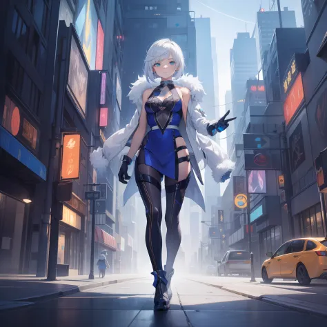(masterpiece:1.2), best quality,realistic,Elaina,
Cyberworld,1girl, letterboxed, solo, white hair, scenery, short hair, jacket, ...