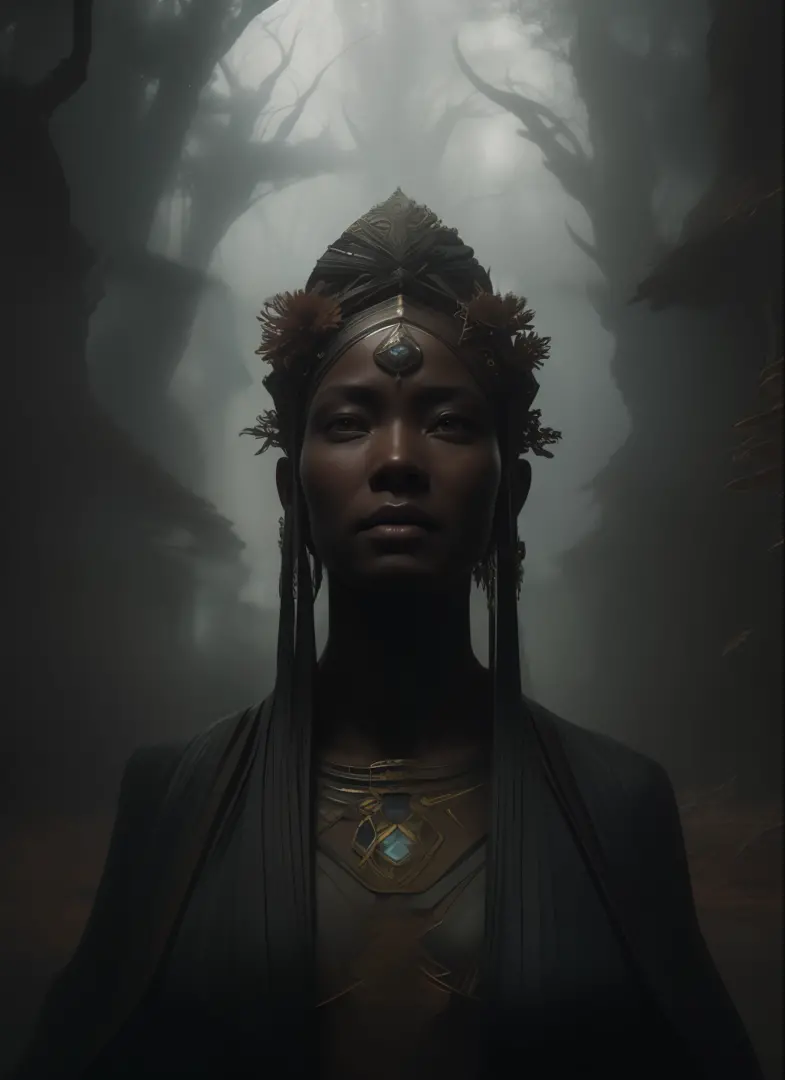 a hyper realistic character concept art of a beautiful african tribe woman, 4k symmetrical portrait,character concept art, oilpa...