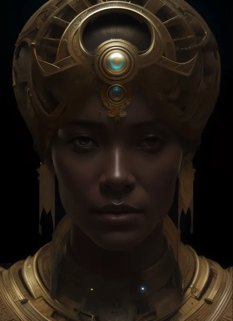 a hyper realistic character concept art of a beautiful african tribe woman, 4k symmetrical portrait,character concept art, oilpa...