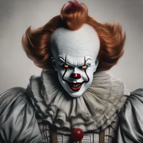 a portrait of Pennywise, intrinsic details, masterpiece, hyper ...