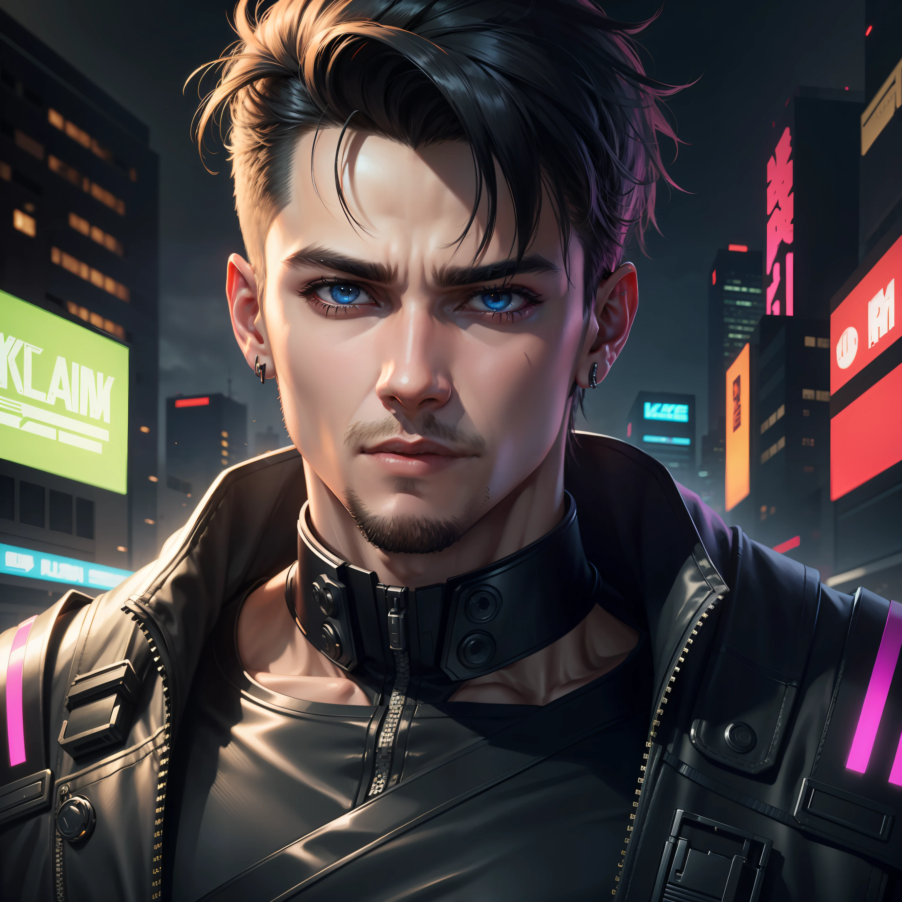 Change background cyberpunk handsome boy realistic face 8k ultra