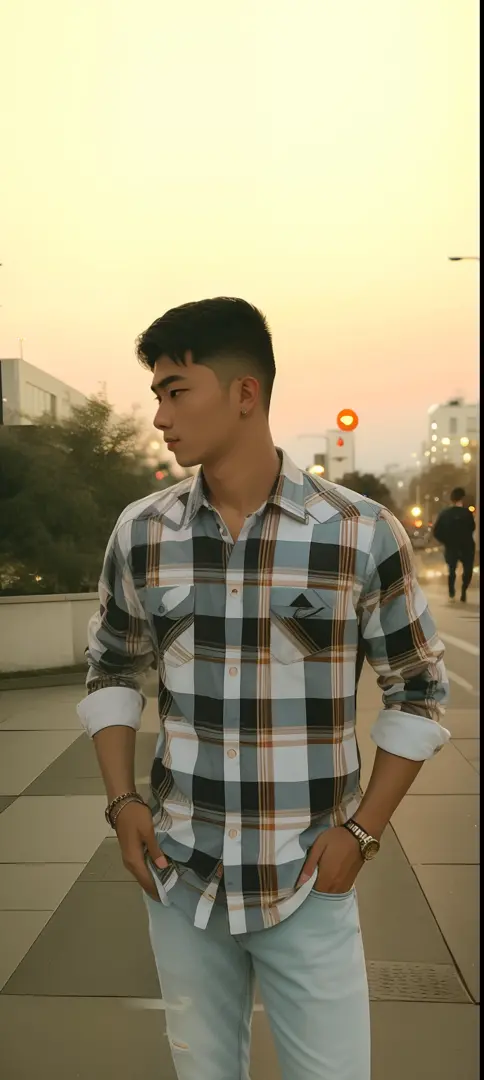 raw photo, a portrait photo of 25 y.o man in casual clothes, night, city street, (high detailed skin:1.2), 8k uhd, dslr, soft li...