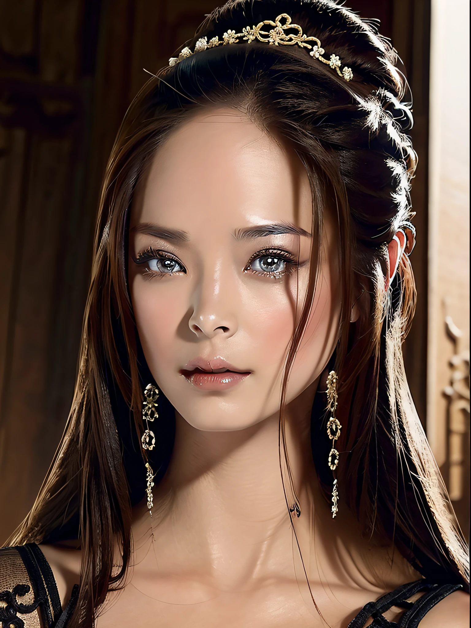 best quality, masterpiece, highres, wuxia 1girl, china dress, super Beautiful face, super beautiful eye, super beautiful hair