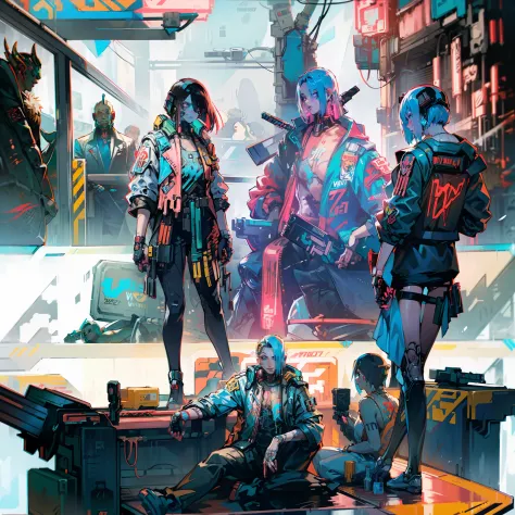 gori takemura, (cyberpunk 2077:1.4), aaravos (dragon prince), close up character design, multiple concept designs, concept desig...