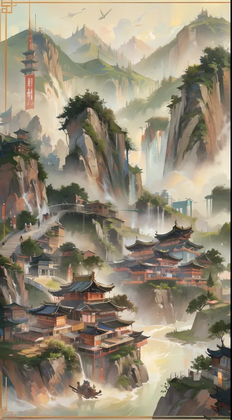 The best quality, masterpiece, koryos, ink bisim, vu changshuo, bonian, real banqiao, badasan people,
mountain horizon, river, f...