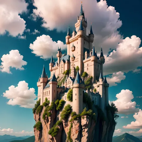 a castle on top of a mountain