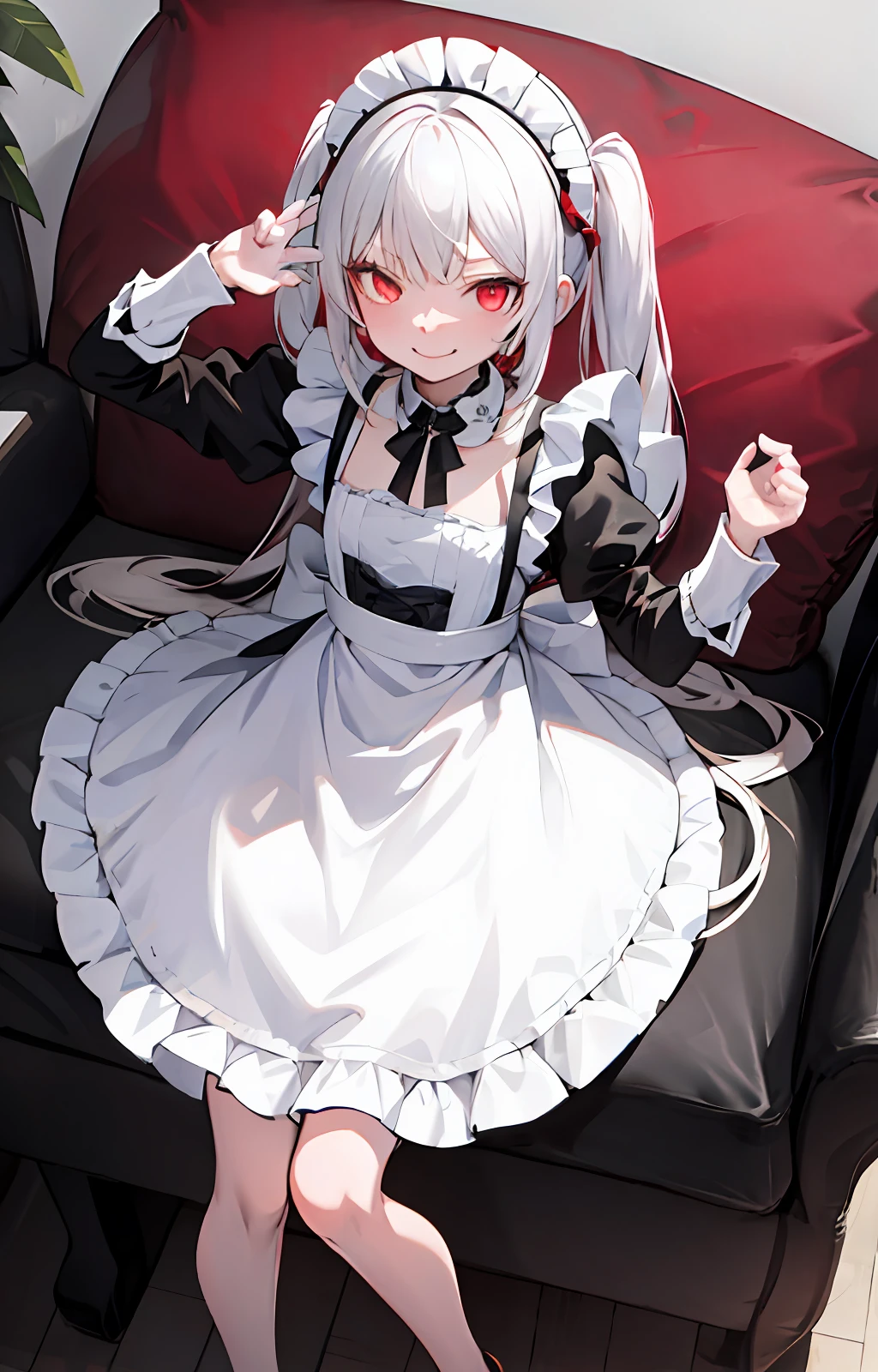 The white-haired  maid