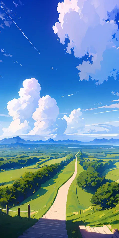 ​masterpiece, top-quality, (extremely detailed CG unified 8k wallpaper) (top-quality), (The best illustrations), (best shade)、Super Meticulous, blue-sky、Variety of clouds、Wonderfully beautiful