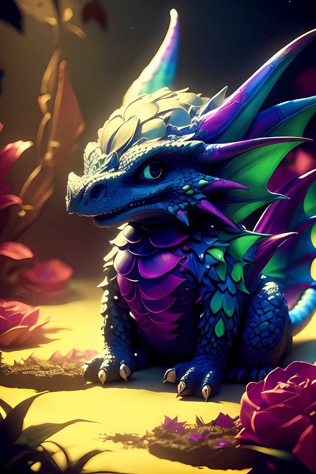 (تباين منخفض ), colorfantasystyle dragon