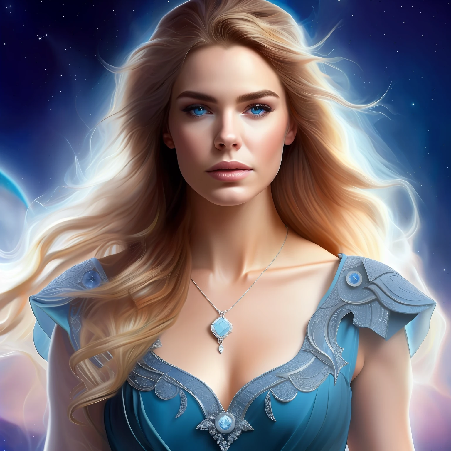 "Immerse yourself in the captivating world of Sarah J. Maas' A Court of Thorns and Roses series and bring to life the mesmerizing love story of Feyre and Rhysand. As the artist, your task is to create a breathtaking couple portrait that encapsulates the deep bond and undeniable connection between these two beloved characters. With Feyre's fiery blonde hair and blue eyes that hold both vulnerability and strength, juxtapose Rhysand's dark, sensual allure, with his sapphire-blue eyes and Night Court tattoo. Capture the tenderness in their intertwined hands and the unspoken promises reflected in their gazes. Place them against a backdrop that symbolizes both the beauty and challenges they have faced together, and the Night Court's starlit skies. Let the portrait radiate with an ethereal glow, evoking the magic and power of their love. As the artist, weave together their individual journeys, portraying the resilience, passion, and unwavering devotion that defines their extraordinary bond, enticing viewers to delve deeper into the enchanting world of Prythian."