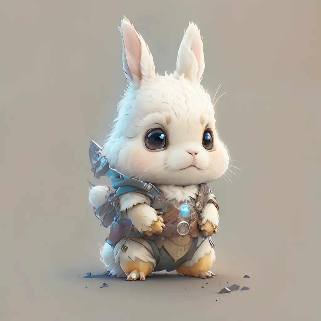 Rabbit white，The background is bright，adolable，fantasy，complexdetails，Pubic area is clear，brightly，k hd，32k zodiac signs