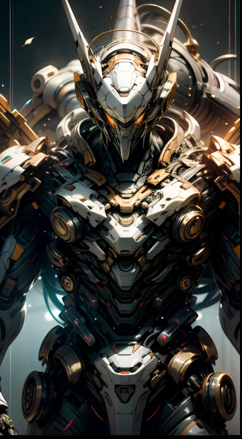 dark_fantasy, cyber punk perssonage, （pacific rim, blue colors：1.1）, 1人, mechanical wonder, robotic presence, wearing a shabby m...